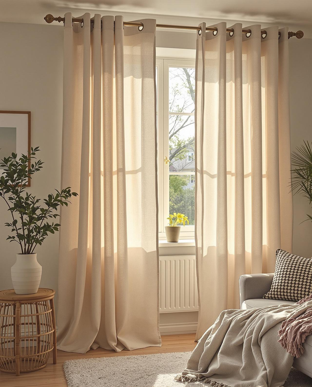 亚麻窗帘选购避坑指南｜从面料密度到遮光率全面解析